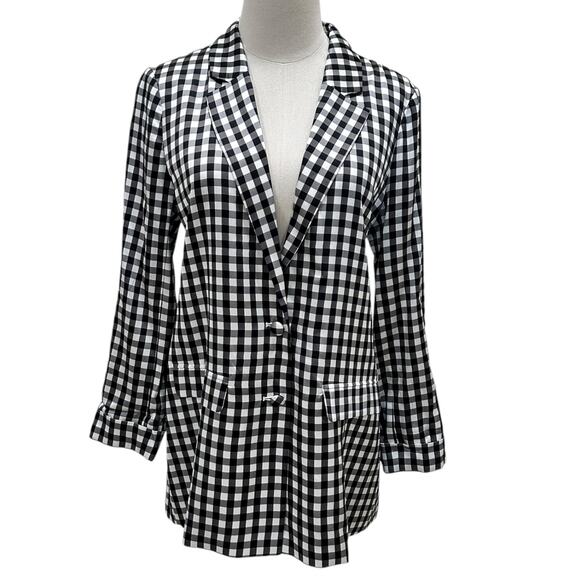 New Cami NYC Owen Blazer In B&W Gingham - Picture 2 of 7